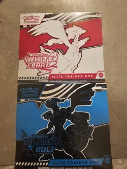 Pokemon TCG Black Bolt and White Flare Elite Trainer Box ETB Set of 2 Sealed - Image 1