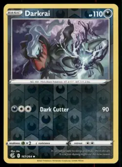 Darkrai 167/264 Uncommon Fusion Strike Pokemon Reverse Holo Near Mint - Image 1