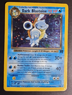 Swirl Dark Blastoise 3/82 Holo Team Rocket Pokemon TCG - Image 3