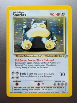 Pokemon TCG Jungle Set Rare Holo Snorlax 11/64 LP - Image 1