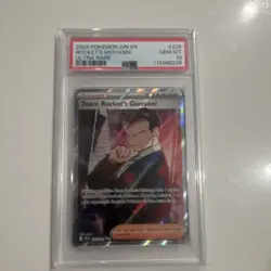 Pokemon TCG Team Rocket's Giovanni Ultra Rare Full Art Holo PSA 10 225/182 - Image 1