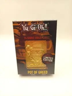 Yu-Gi-Oh! Limited Edition 24k Gold Plated Pot of Greed Metal Card - Image 1