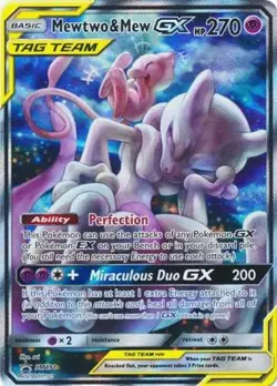 Pokemon Promo Cards Mewtwo and Mew GX - SM191 - SM Black Star Promos x1 Light Pl - Image 1