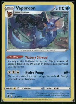 #SWSH072 Vaporeon SWSH: Sword & Shield Promo Cards Holo - Image 1