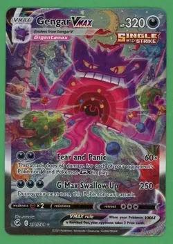 Gengar VMax Pokemon Fusion Strike Alt Full Art 271/264 - Image 1