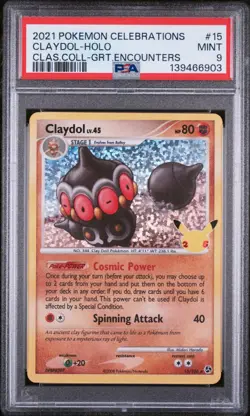POKEMON PSA 9 MINT CELEBRATIONS CLASSIC COLLECTION 15 CLAYDOL-HOLO - Image 1