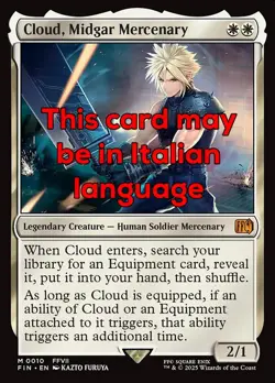 MTG CLOUD, MIDGAR MERCENARY EXC - CLOUD, MERCENARIO DI MIDGAR 10 - FIN - MAGIC - Image 1