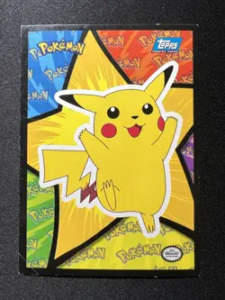 1999 Topps Pokemon Pikachu The First Movie sticker Puzzle Card Vintage Rare - Image 1