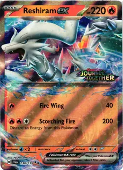 Pokemon TCG Reshiram EX 030/159 Journey Together Stamped Promo Holo VLP - Image 1