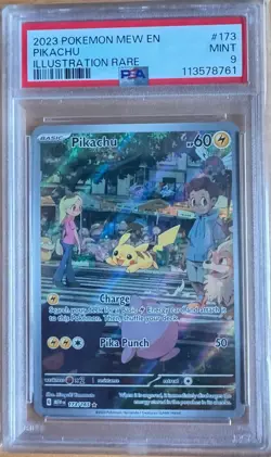 🔥 2023 Pokemon Mew EN Pikachu Illustration Rare #173 PSA 9 (MINT) 🔥 - Image 1