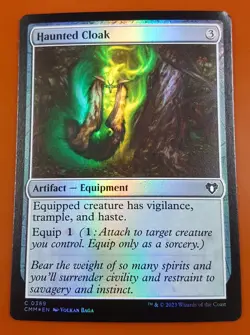 1x Haunted Cloak | FOIL | Commander Masters | MTG Magic Cards - Image 1