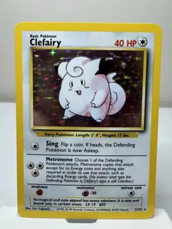 Pokemon Clefairy 5/102 Base Set Holo Rare 1999 English - Image 1
