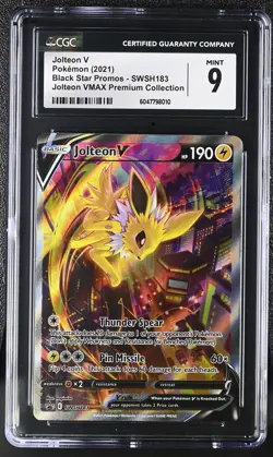 Jolteon V SWSH183 Vmax Premium Collection Black Star Promos Pokemon CGC 9 Mint - Image 1