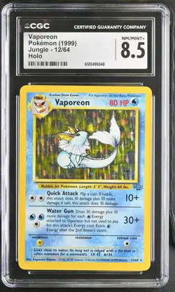 Vaporeon 1999 Pokemon Jungle CGC 8.5 #12 - Image 1