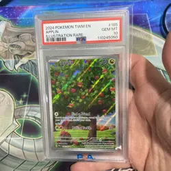 2024 Pokemon TWM Applin 185/167 Illustration Rare Graded PSA 10 Gem Mint - Image 1
