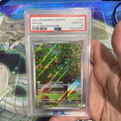 2024 Pokemon TWM Applin 185/167 Illustration Rare Graded PSA 10 Gem Mint - Image 2