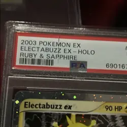 Pokemon TCG 2003 Ruby and Sapphire Electabuzz EX 97/109 PSA 7 Crack - Image 3