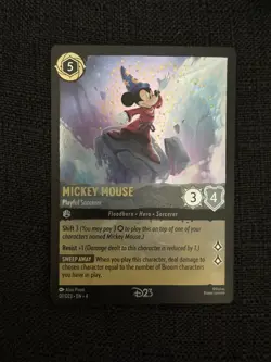 Mickey Mouse Playful Sorcerer D23 Expo Promo EN Holo Foil Lorcana Disney NM - Image 1