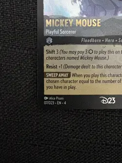 Mickey Mouse Playful Sorcerer D23 Expo Promo EN Holo Foil Lorcana Disney NM - Image 5
