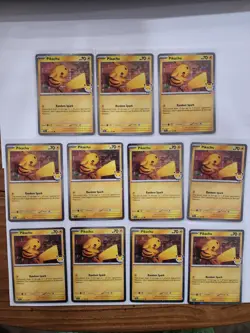 Pikachu - (Cosmo Holo) 051/162 30th Anniversary Pokemon Day Lot Of 11 Cards - Image 1