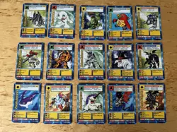 DIGIMON 15-Card Swedish Promo Card Incomplete Set Bandai Played - Image 1