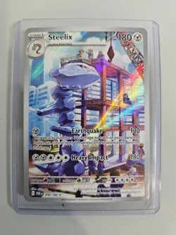 Pokemon Steelix 208/182 SV04 Paradox Rift Illustration Rare Holo Full Art Card - Image 2