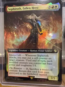 Sephiroth Fallen Hero MTG Final Fantasy VII Foil EXT Art R0182 Universes Beyond - Image 1