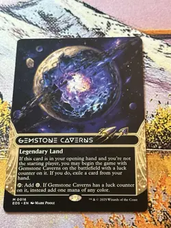 Near Mint, English - 1 x MTG Gemstone Caverns (0016) - Borderless Edge of Eterni - Image 2