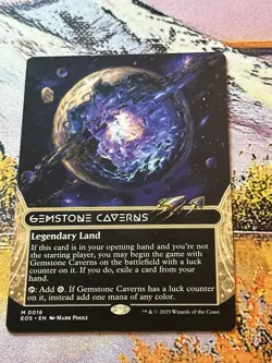Near Mint, English - 1 x MTG Gemstone Caverns (0016) - Borderless Edge of Eterni - Image 3