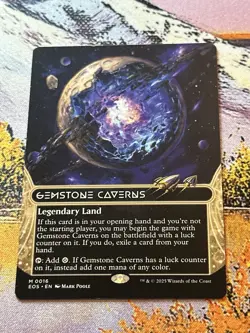 Near Mint, English - 1 x MTG Gemstone Caverns (0016) - Borderless Edge of Eterni - Image 4