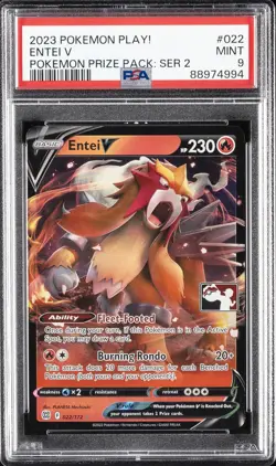 2023-2024 POKEMON PLAY! POKEMON PRIZE PACK #022 ENTEI V PSA 9 - Image 1