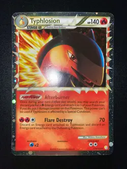 POKEMON TYPHLOSION PRIME HOLO RARE 110/123 HGSS HEARTGOLD SOULSILVER ENGLISH MP - Image 2
