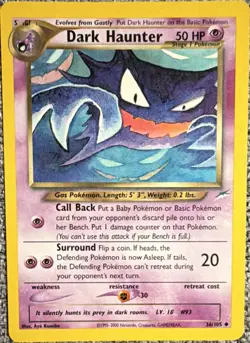 Pokemon Dark Haunter 36/105 Neo Destiny Regular English with Stage 1 misprint - Image 1
