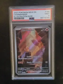 Pokemon Charmander Holo TCG Card Illustration SV151, 168/165, PSA 9 - Image 1
