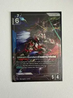 Gundam Card Game TCG - Unicorn Gundam (Destroy Mode) GD01-002 LR+ Alt Art - Image 1