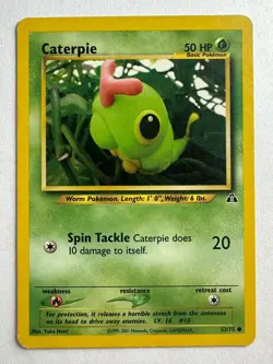Caterpie 53/75 Common Neo Discovery Pokemon Unlimited Moderately Played - Image 1