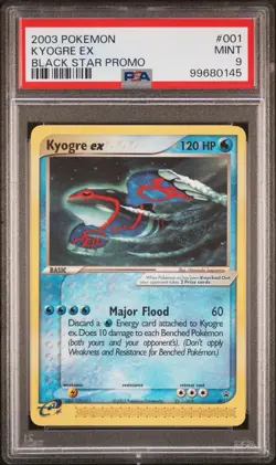 2003 Pokemon Kyogre EX 001 Black Star Promo PSA 9 Mint - Image 1