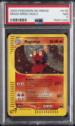 2003 POKEMON SKYRIDGE #H16 MAGCARGO-HOLO PSA 7 - Image 1