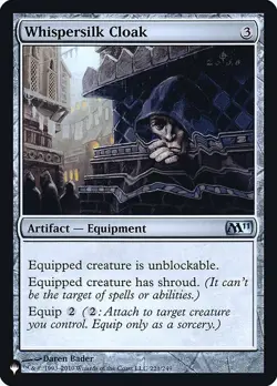 MTG Whispersilk Cloak PLST Uncommon Foil #M11-221 - Image 1