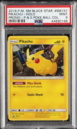 2018 POKEMON SM BLACK STAR PROMO #SM157 PIKACHU-HOLO PSA 9 - Image 1