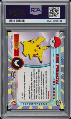2000 TOPPS CHROME POKEMON T.V. SPARKLE #25 PIKACHU PSA 9 - Image 2