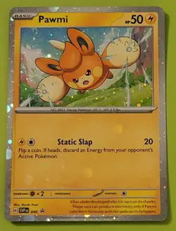 Pokemon TCG Pawmi SVP Black Star Promos SVP040 Cosmos Holo Promo Card - Image 1