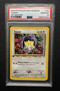 Pokemon Togepi Neo Genesis 1st Edition #51 PSA 10 Gem Mint *POP 83* - Image 1