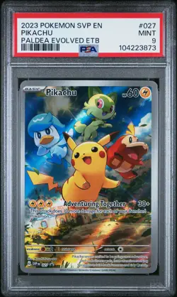 2023 POKEMON SVP EN-SV BLACK STAR PROMO #027 PIKACHU PSA 9 - Image 1