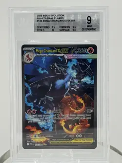 BGS 9 Mega Charizard X EX SIR 2025 Pokemon Mega Evolutions Phantasmal Flames - Image 1