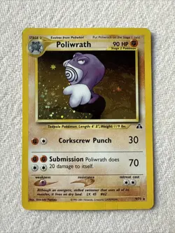 Poliwrath 9/75 Neo Discovery Unlimited Edition Holo Pokemon TCG - Image 1