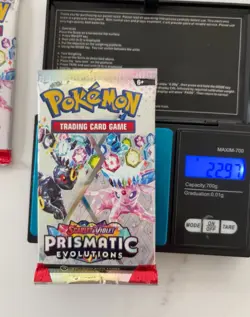 HEAVY pokemon prismatic evolutionss pack, possible GOD/ERROR pack 22.97g - Image 1