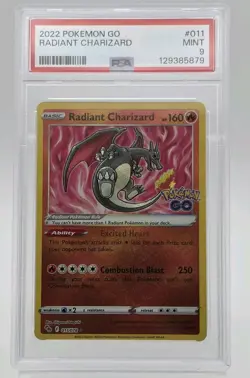 Radiant Charizard 011/078 Pokemon GO PSA 9 Mint 2022 Sword & Shield - Image 3