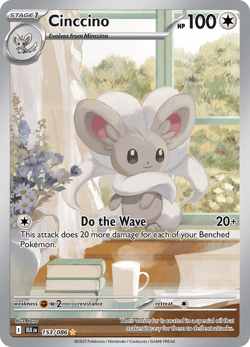 Pokemon TCG Cinccino 153/086 Illustration Rare Scarlet & Violet Black Bolt NM/M - Image 1