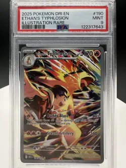 2025 Pokemon Ethan's Typhlosion Destined Rivals Illustration Rare #190/182 PSA 9 - Image 1